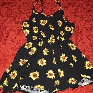 Sunflower patterned romper